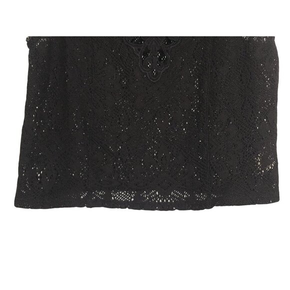 𝅺FREE People Black Floral Lace Size Small Ladies Halter Top Sleeveless Bu… - Picture 6 of 12